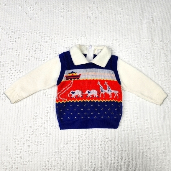 Vintage Boys Zipdown Sweater 12 Months - Picture 1 of 8